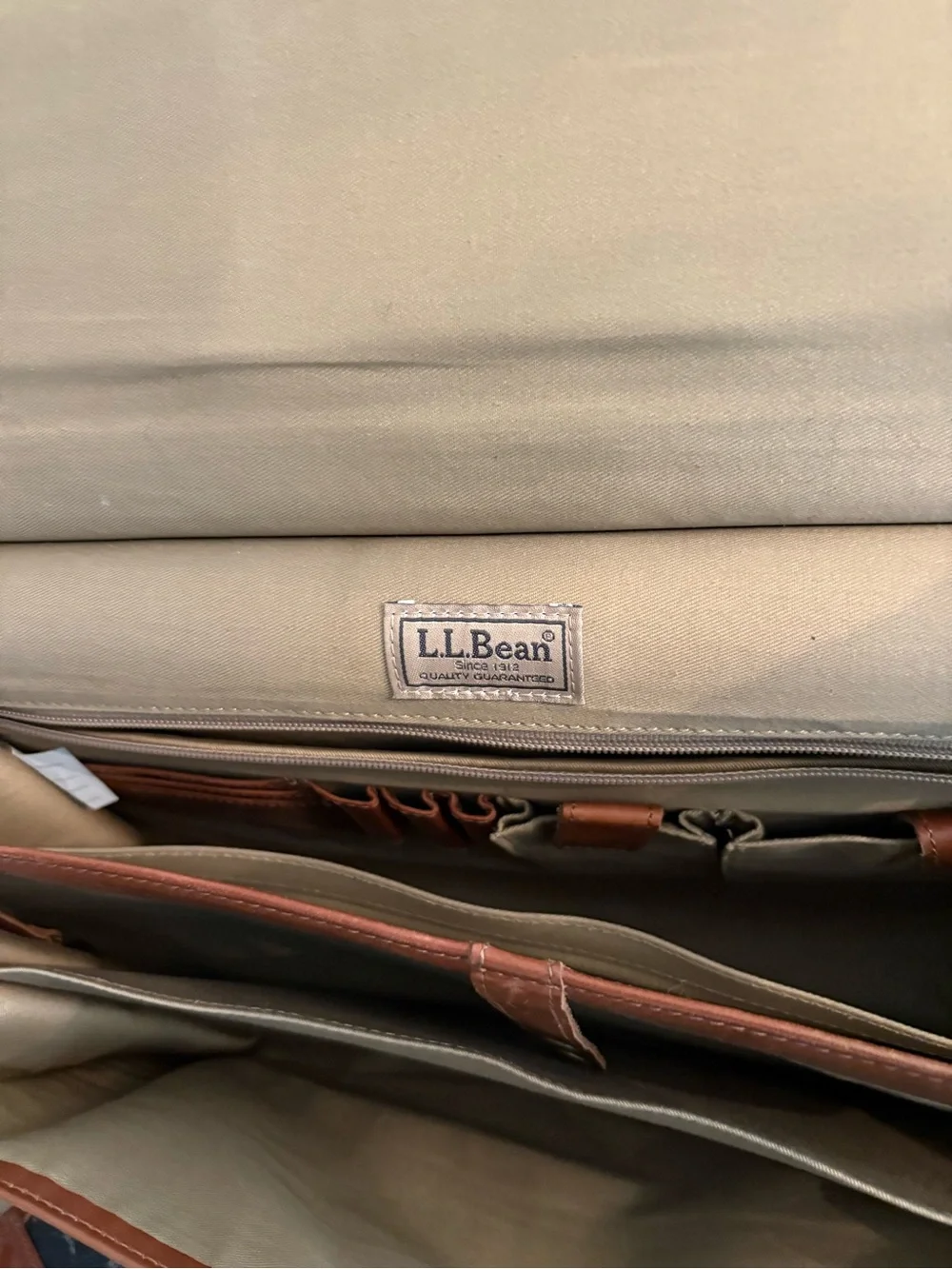 L.L. BEAN Leather Messenger Satchel Bag in Brown -